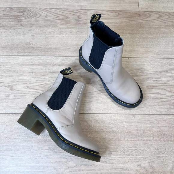 Dr. Martens Shoes - Dr. Martens Cadence Heeled Boot in Size 5 Cream Gray Beige